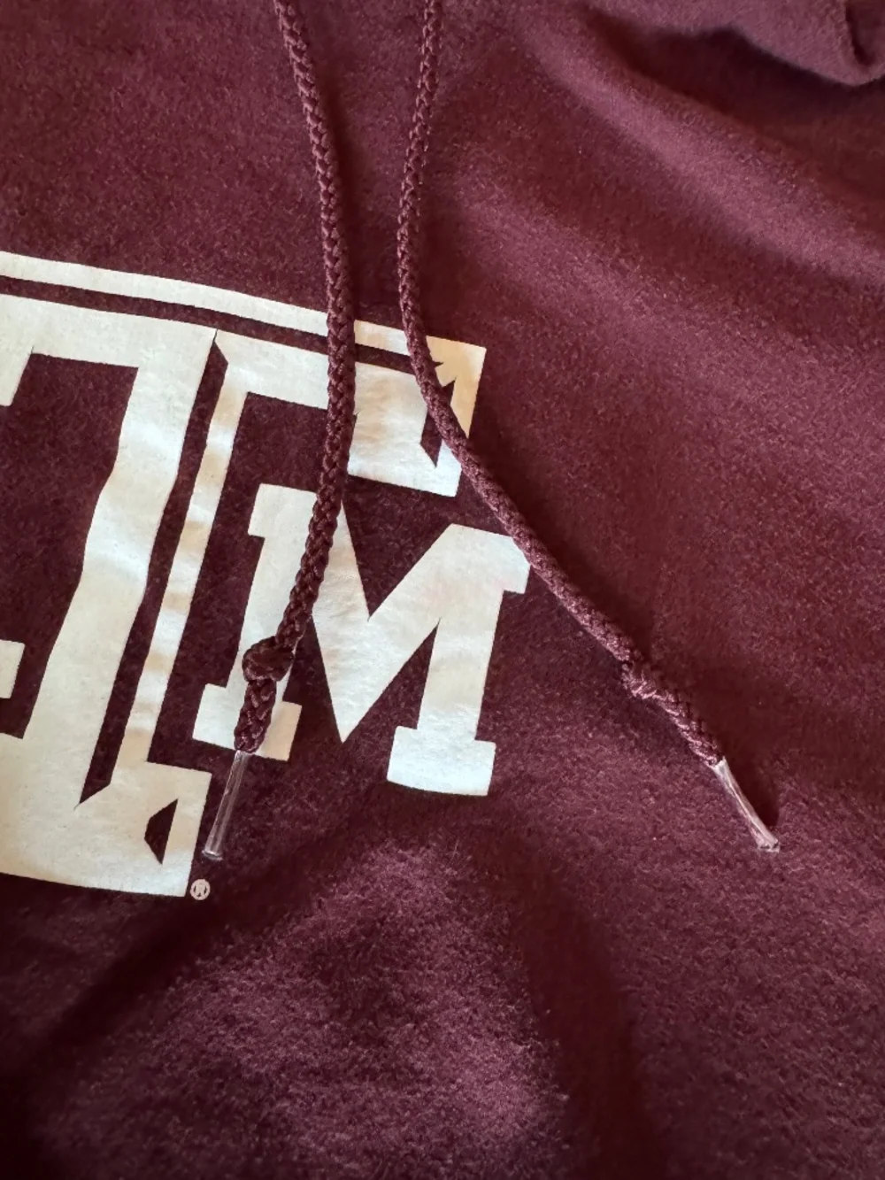 Texas A&M Champion Maroon White Lettering Hoodie Size S